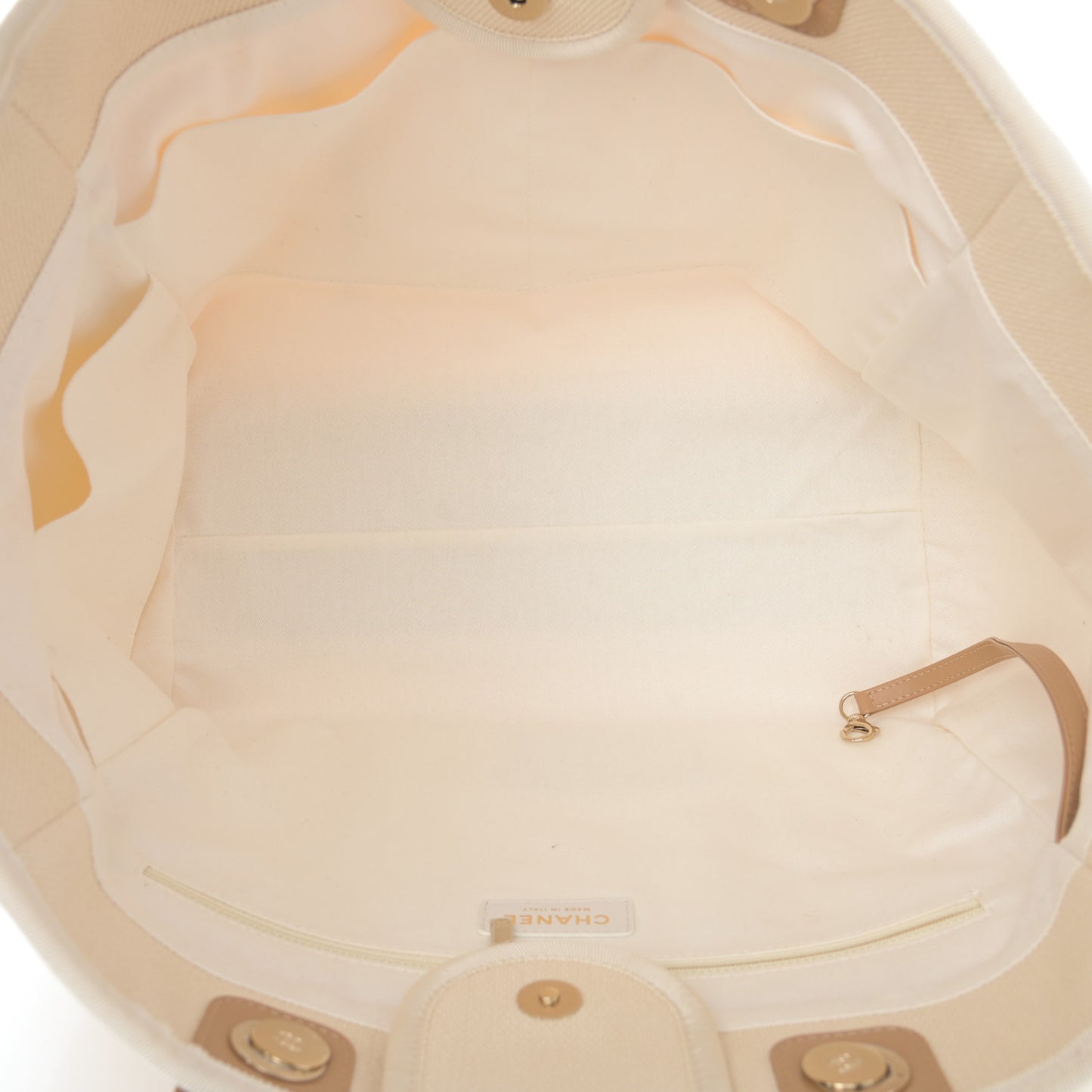 Canvas Pearl Medium Deauville Tote Ecru Beige