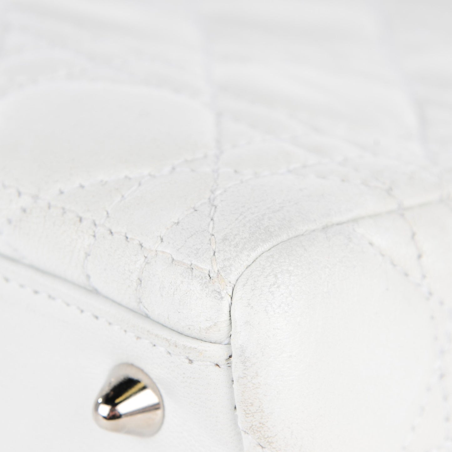 Lambskin Cannage Medium Lady Dior White