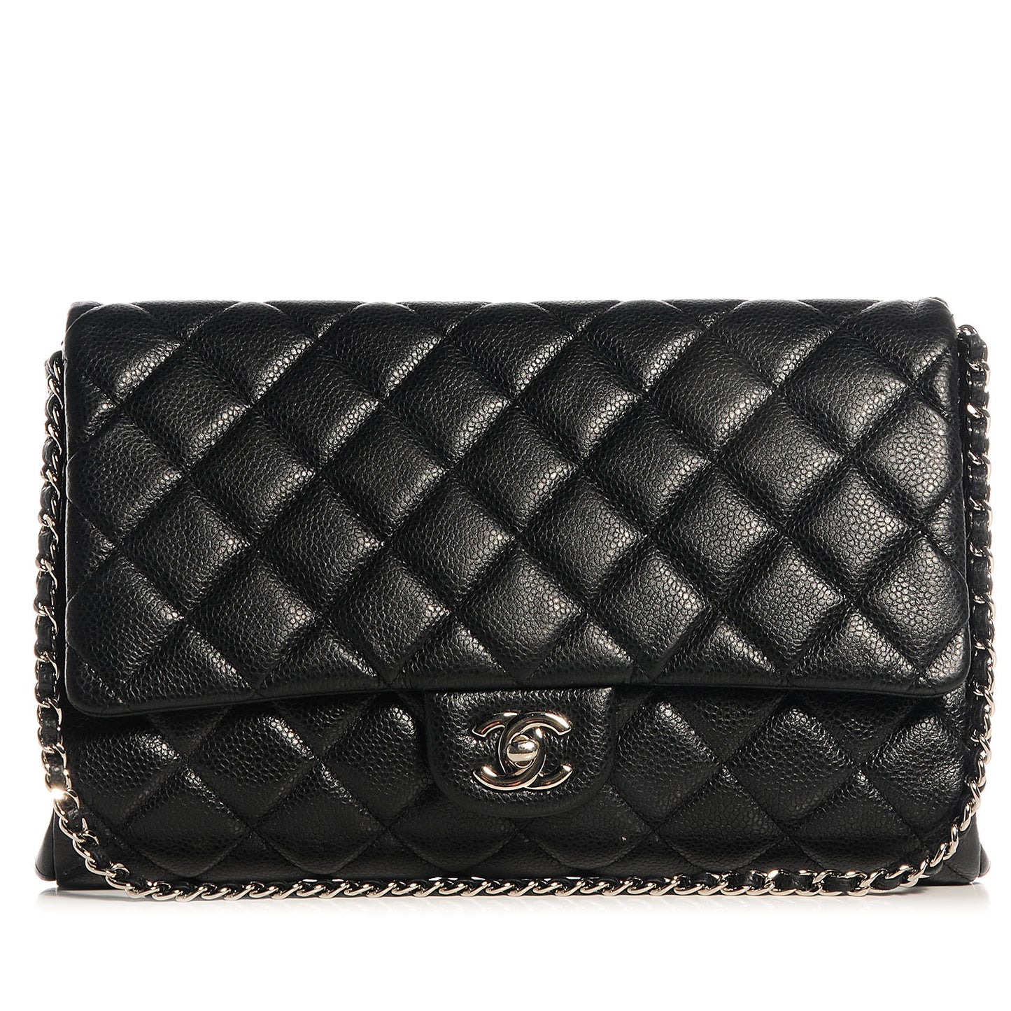 Caviar Clutch Flap Black