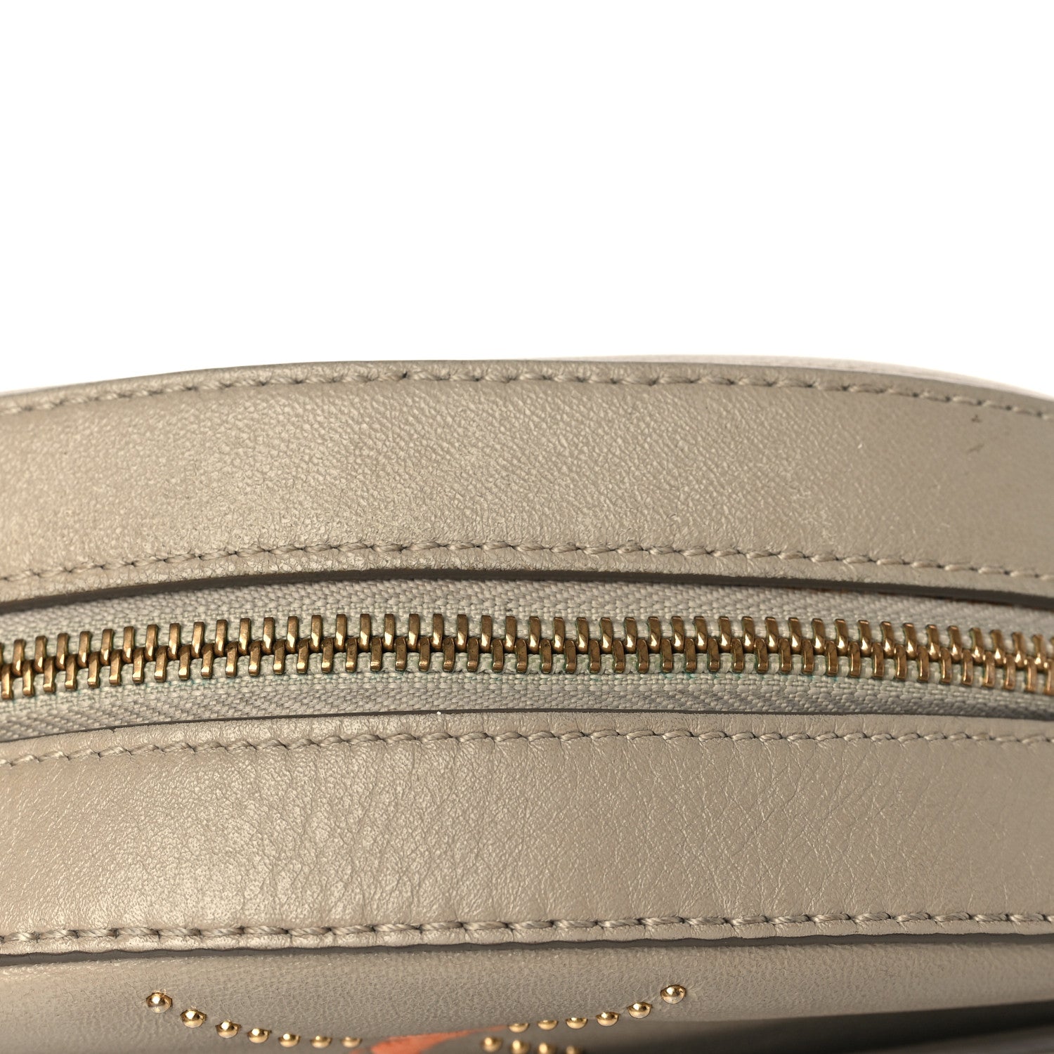 Chloe Smooth Calfskin Little Horses Embroidered Shoulder Bag Pastel Grey 9 of 11