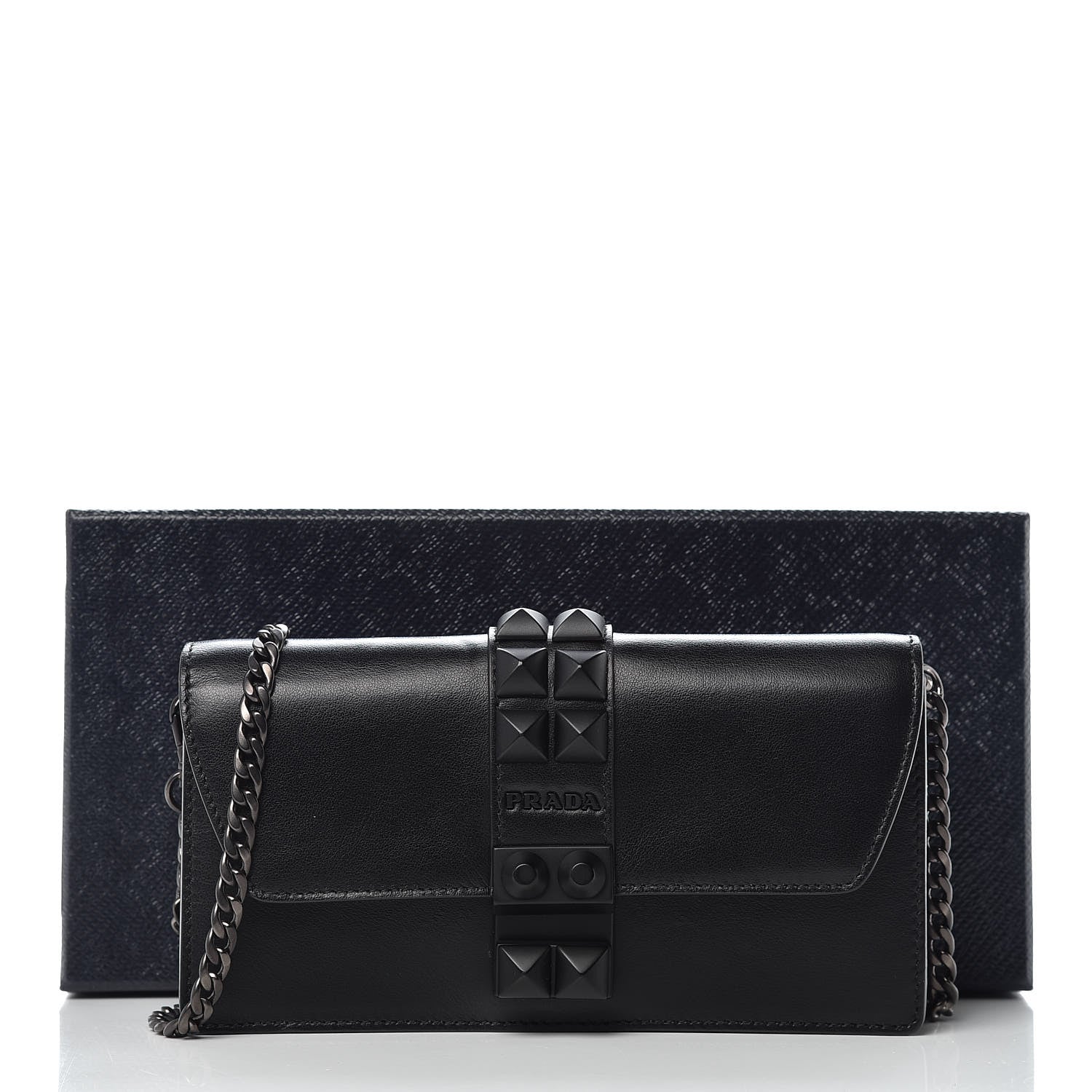 Prada City Calfskin Studded Mini Elektra Crossbody Bag Black 12 of 12
