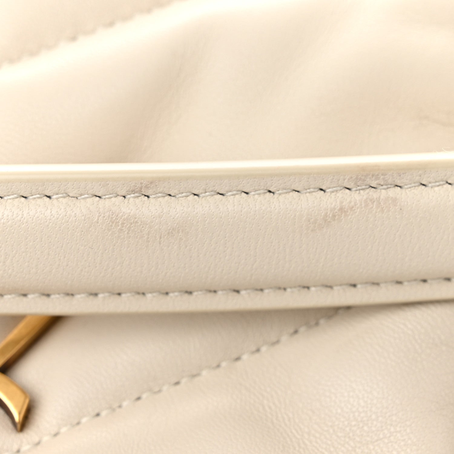 Saint Laurent Lambskin Quilted Small Loulou Puffer Monogram Chain Satchel Crema Soft 12 of 12