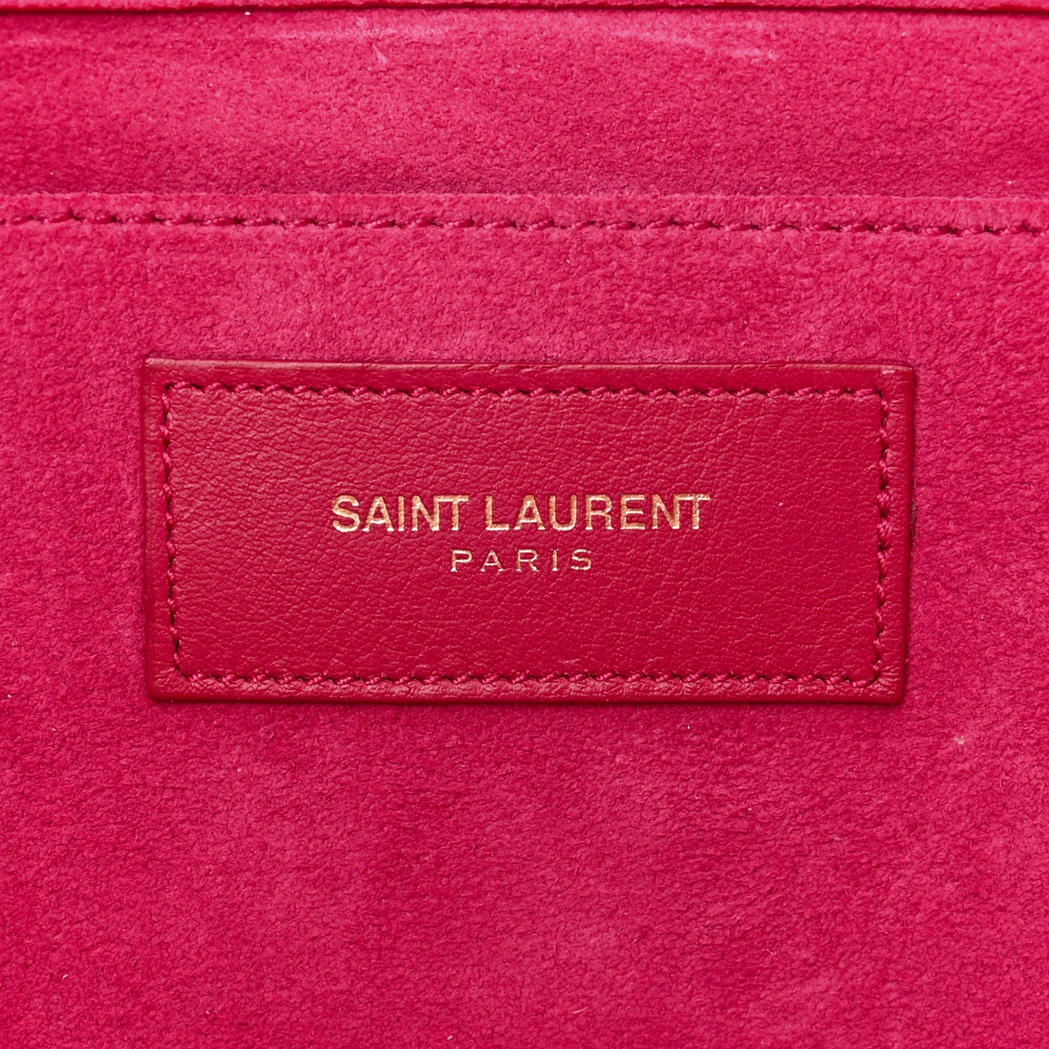 Saint Laurent Calfskin Classic Y Ligne Clutch Fuchsia 6 of 12
