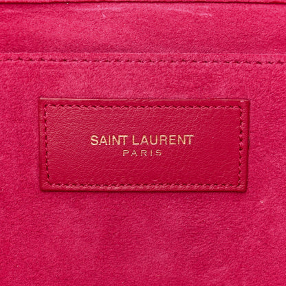 Saint Laurent Calfskin Classic Y Ligne Clutch Fuchsia 6 of 12
