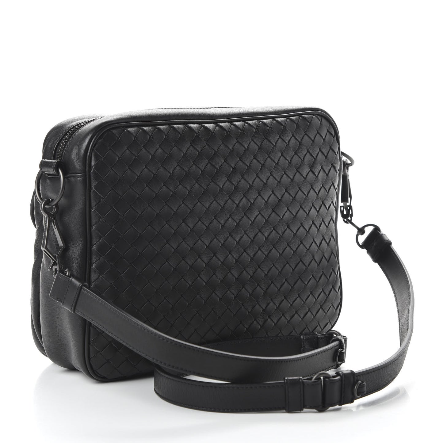 Nappa Intrecciato Messenger Bag Black