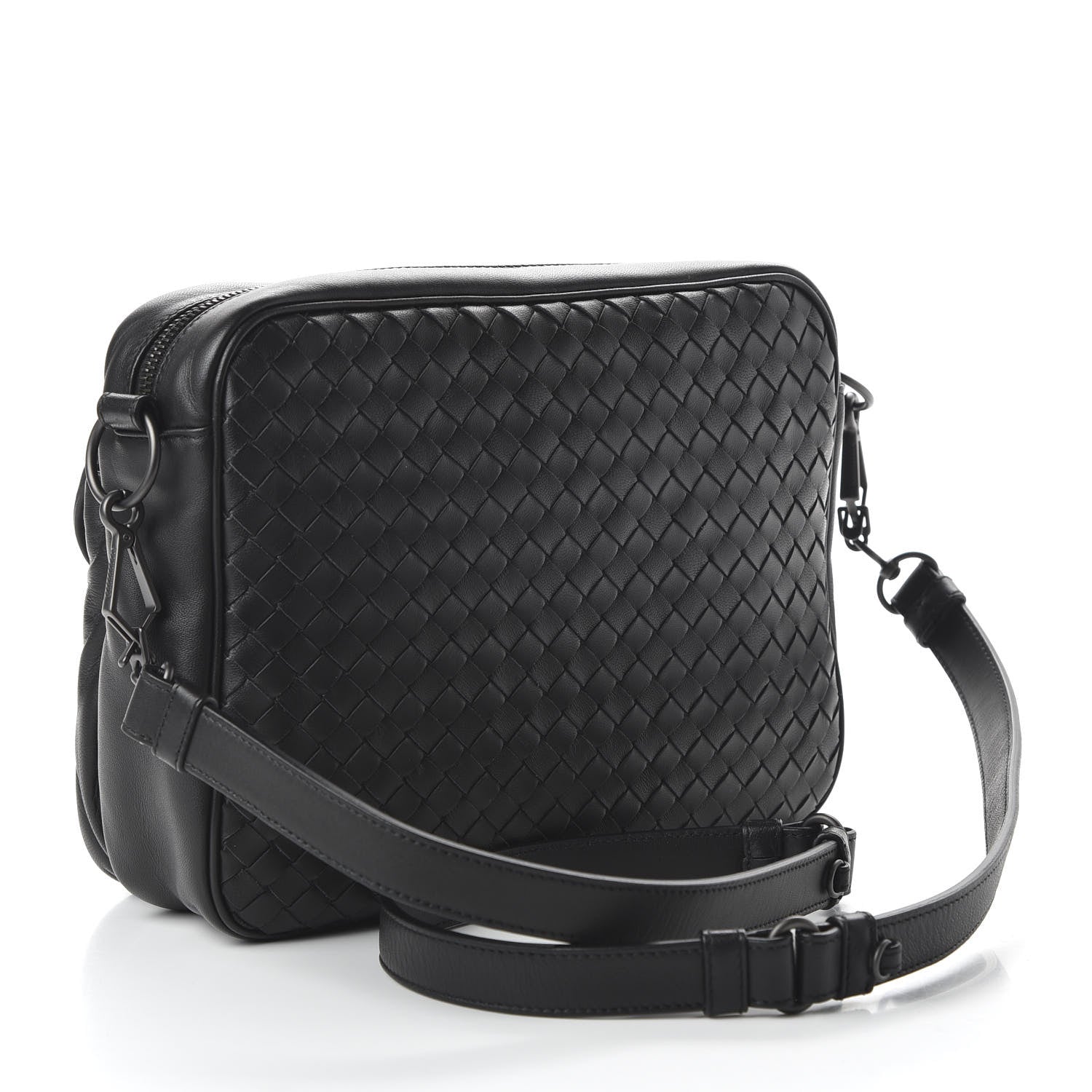 Bottega Veneta Nappa Intrecciato Messenger Bag Black 3 of 9