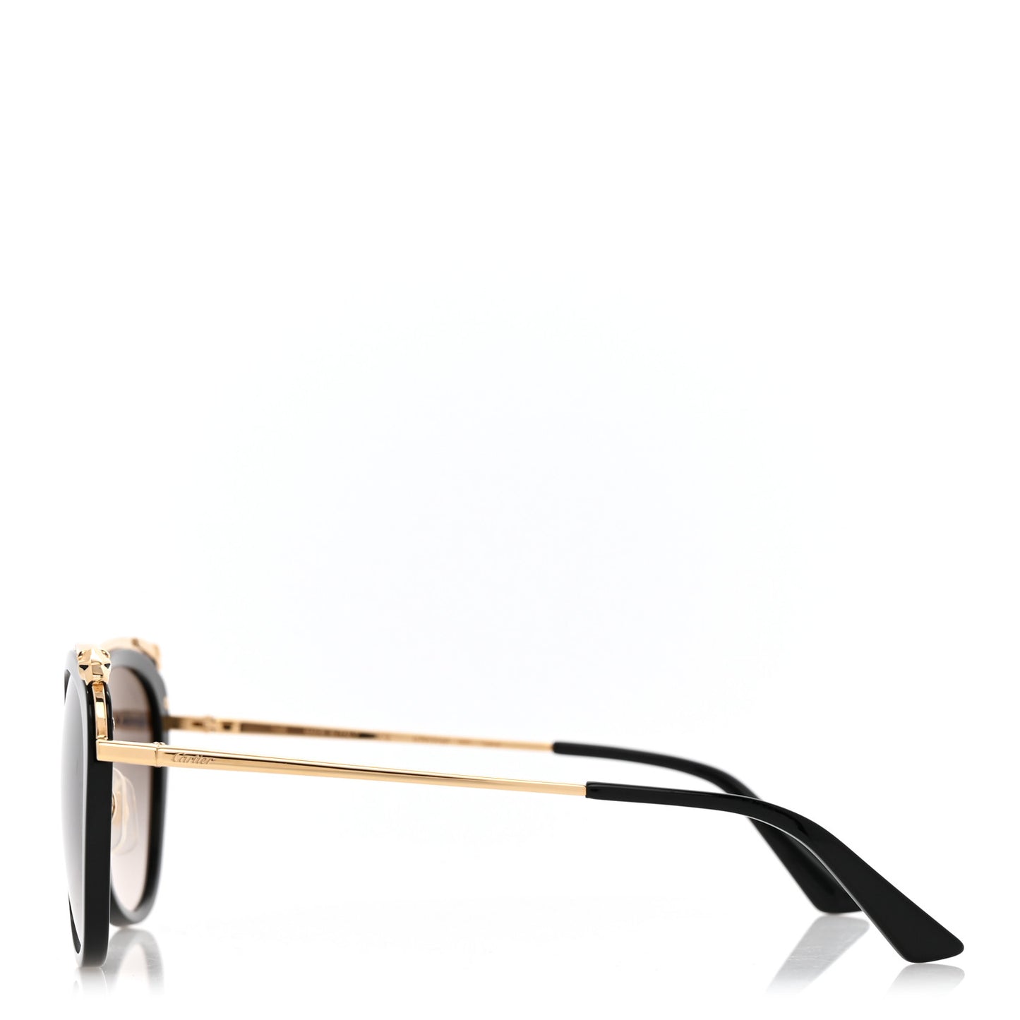 Panthere De Cartier Sunglasses CT0150SA Black Gold Black Gold