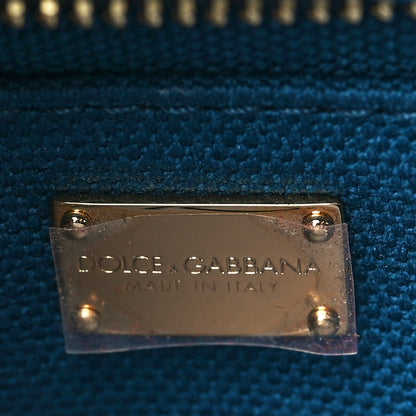 Dolce & Gabbana Woven Calfskin Padlock Shoulder Bag Blue 11 of 17