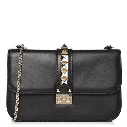 Valentino Garavani Vitello Medium Glam Lock Rockstud Flap Black 1 of 9