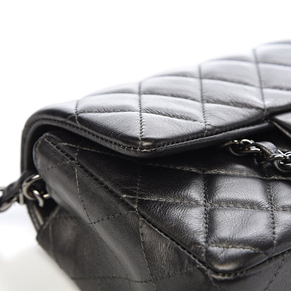 Chanel Metallic Calfskin Quilted Mini Rectangular Flap Charcoal Grey 8 of 13