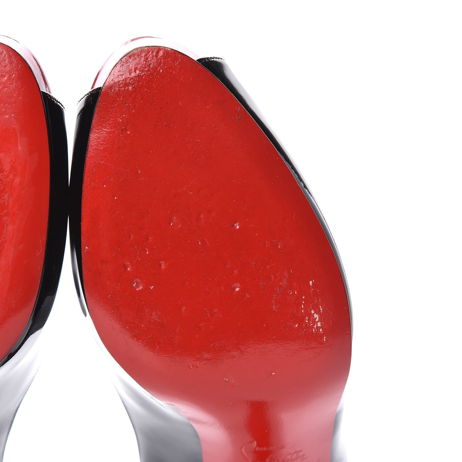 Christian Louboutin Patent No Matter 85 Pumps 40 Black Red 10 of 11