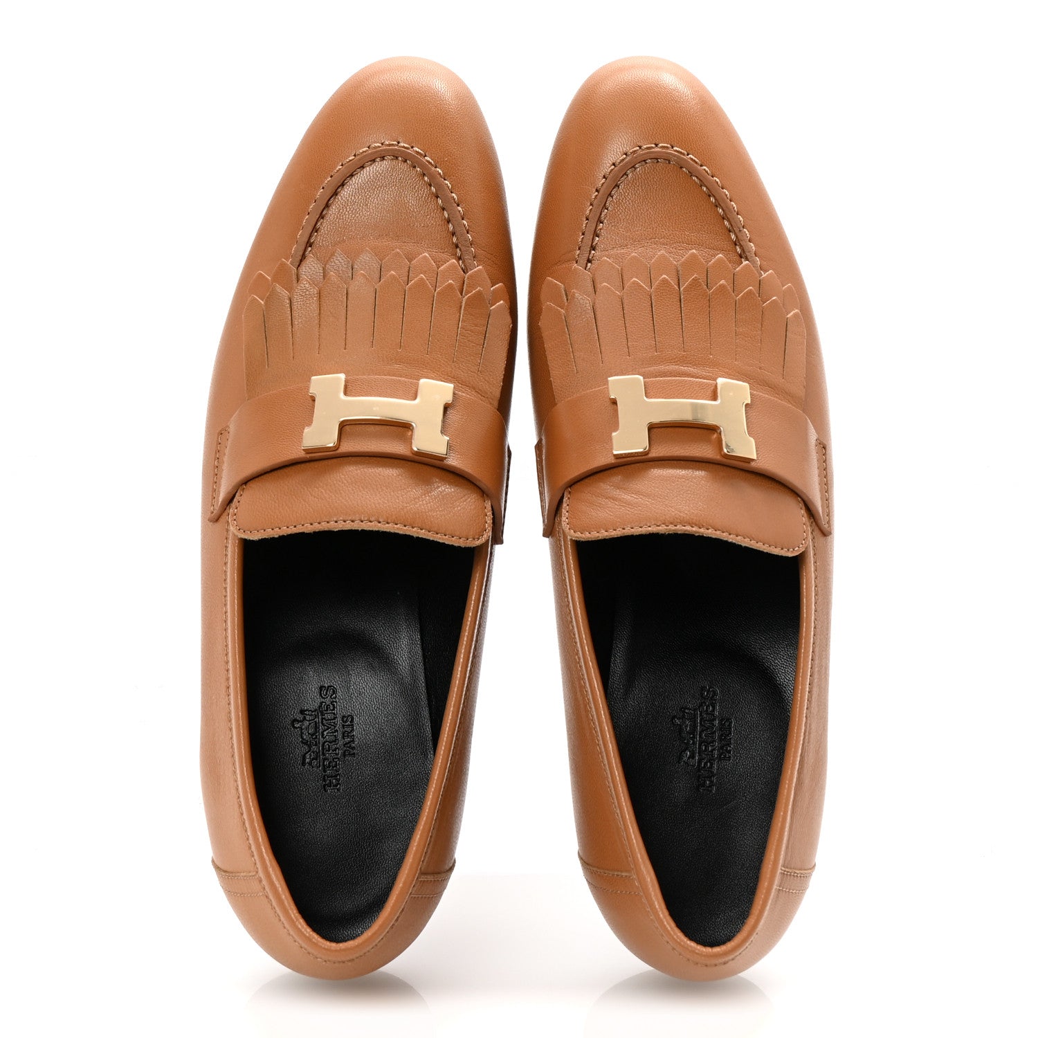 Hermes Goatskin Womens Royal Loafers 39 Naturel 2 of 10