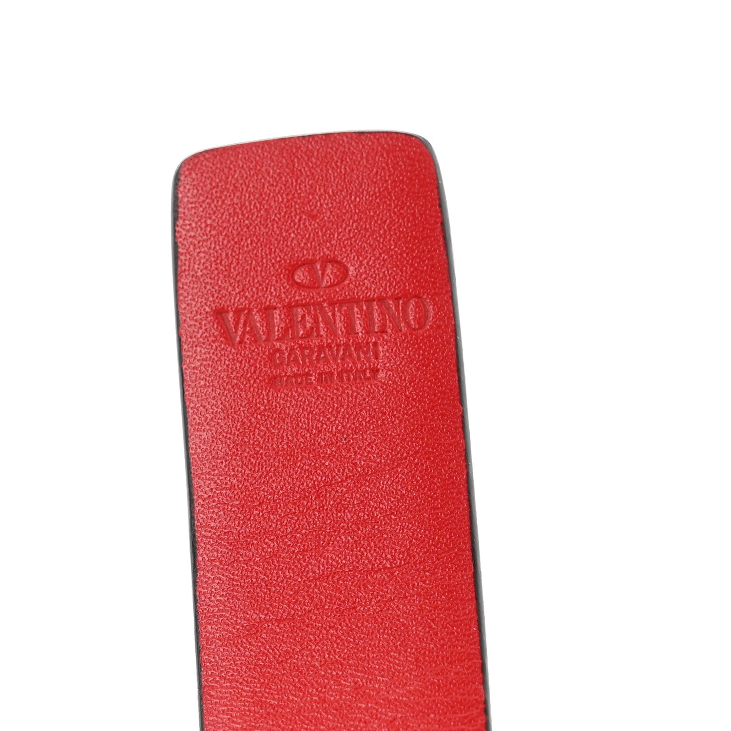 Valentino Garavani Calfskin Crystal VLogo 40mm Belt 75 Black Rouge Pur 5 of 6