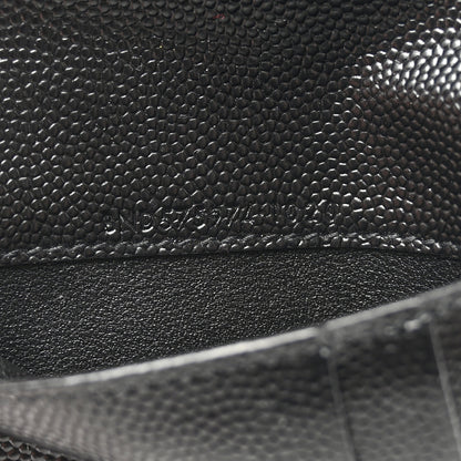 Saint Laurent Grain De Poudre Matelasse Chevron Monogram Zipped Two-Part Wallet Black 7 of 9