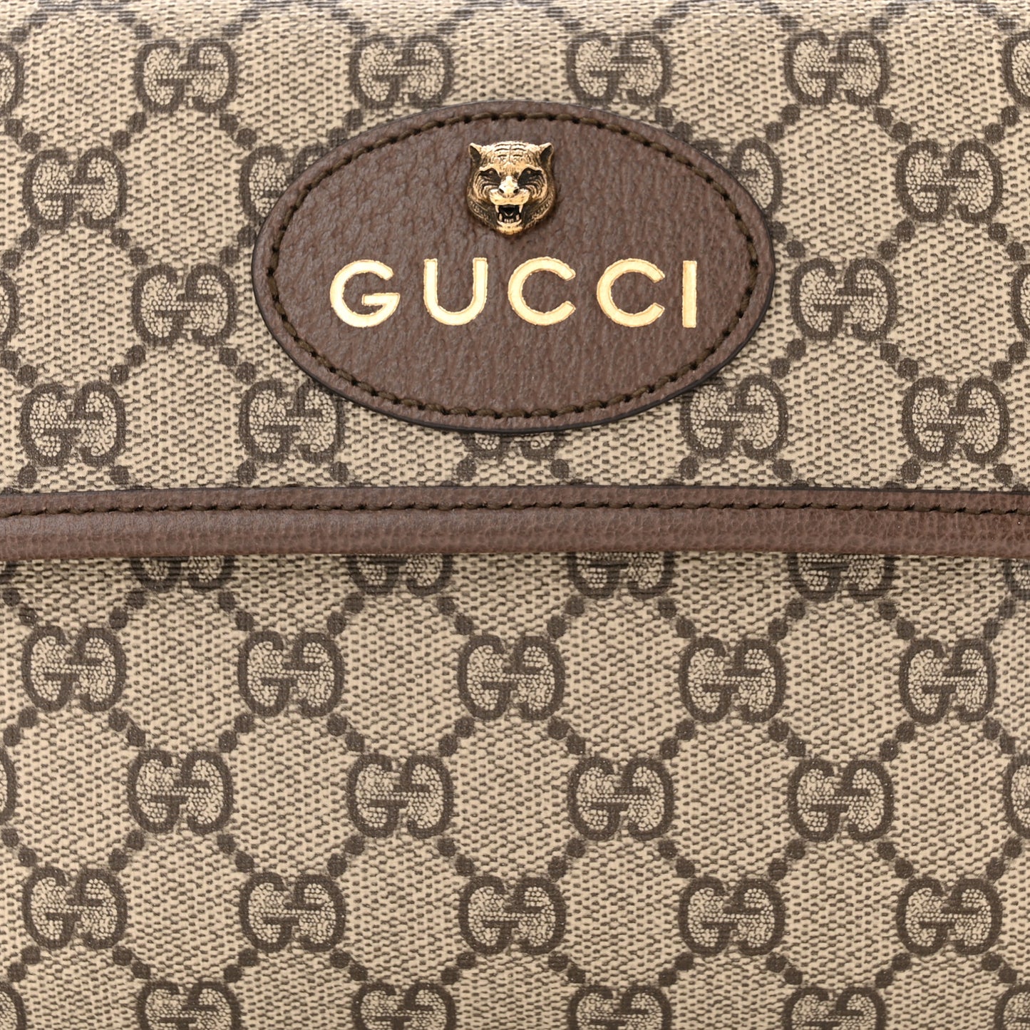 GG Supreme Monogram Neo Vintage Web Belt Bag Brown