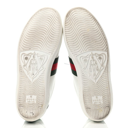 Gucci X BNF Miro Soft Calfskin Web Bananya Embroidered Womens Ace Sneakers 39 White New Shamarock 4 of 4