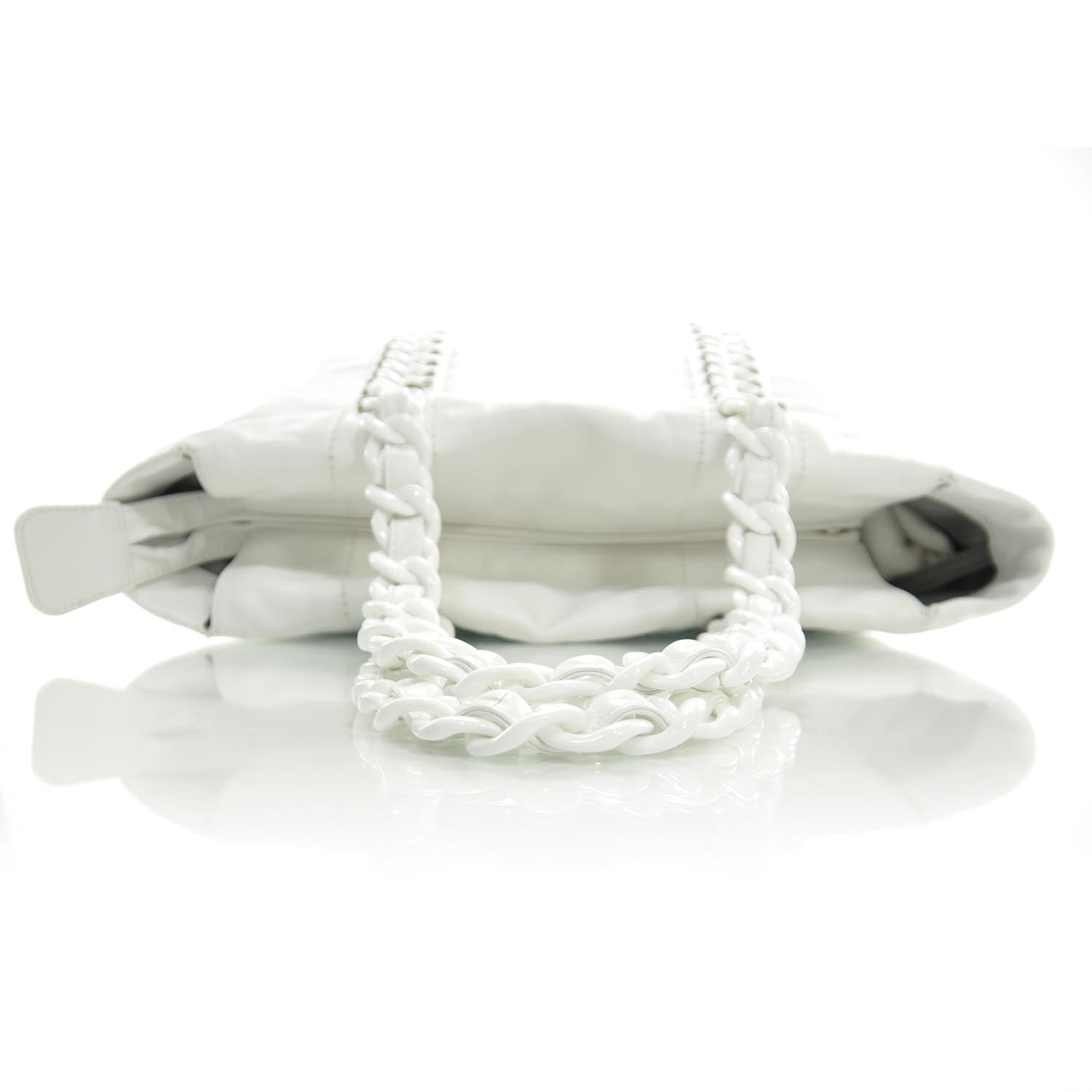 Chanel Leather Modern Chain Tote White 5 of 9