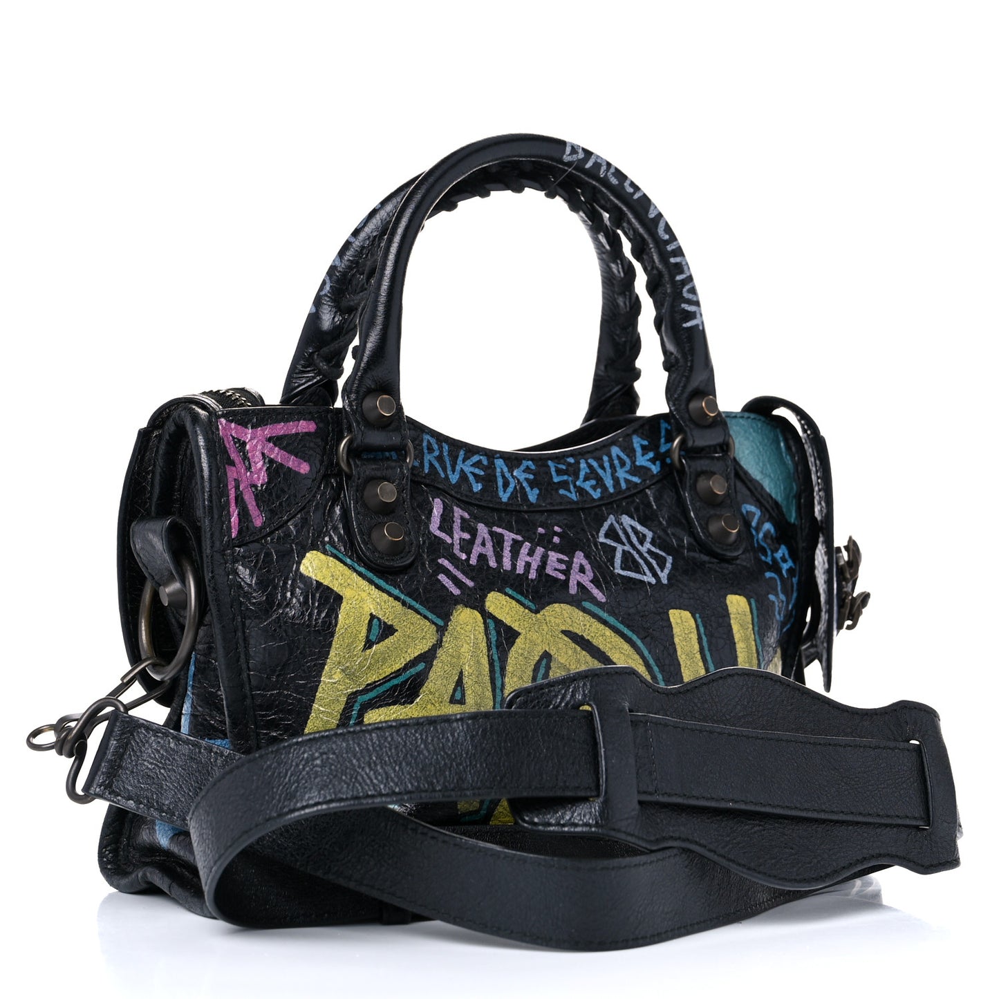 Agneau Arena Graffiti All Over Classic Hardware Mini City Black Multicolor