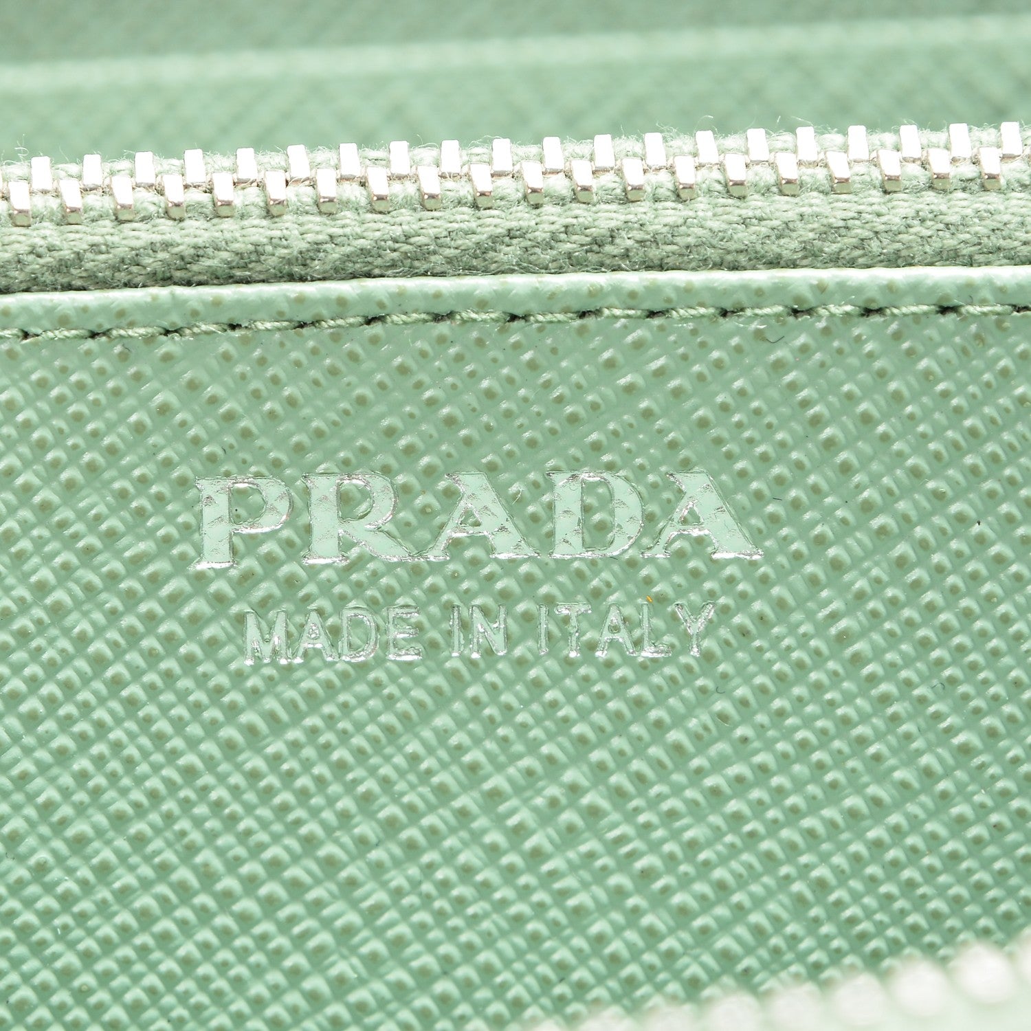 Prada Saffiano Fiocco Bow Zip Around Wallet Acquamarina 8 of 9