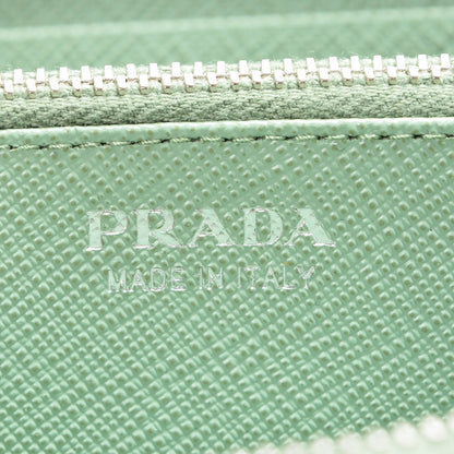 Prada Saffiano Fiocco Bow Zip Around Wallet Acquamarina 8 of 9