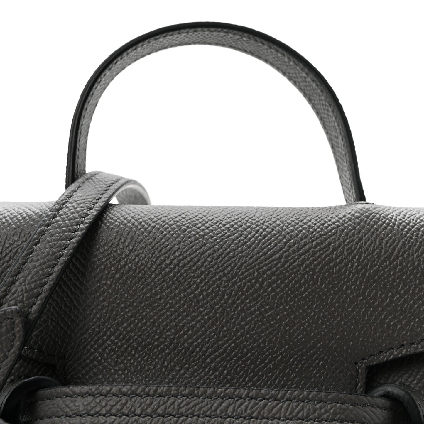 Grained Calfskin Pico Belt Bag Grey