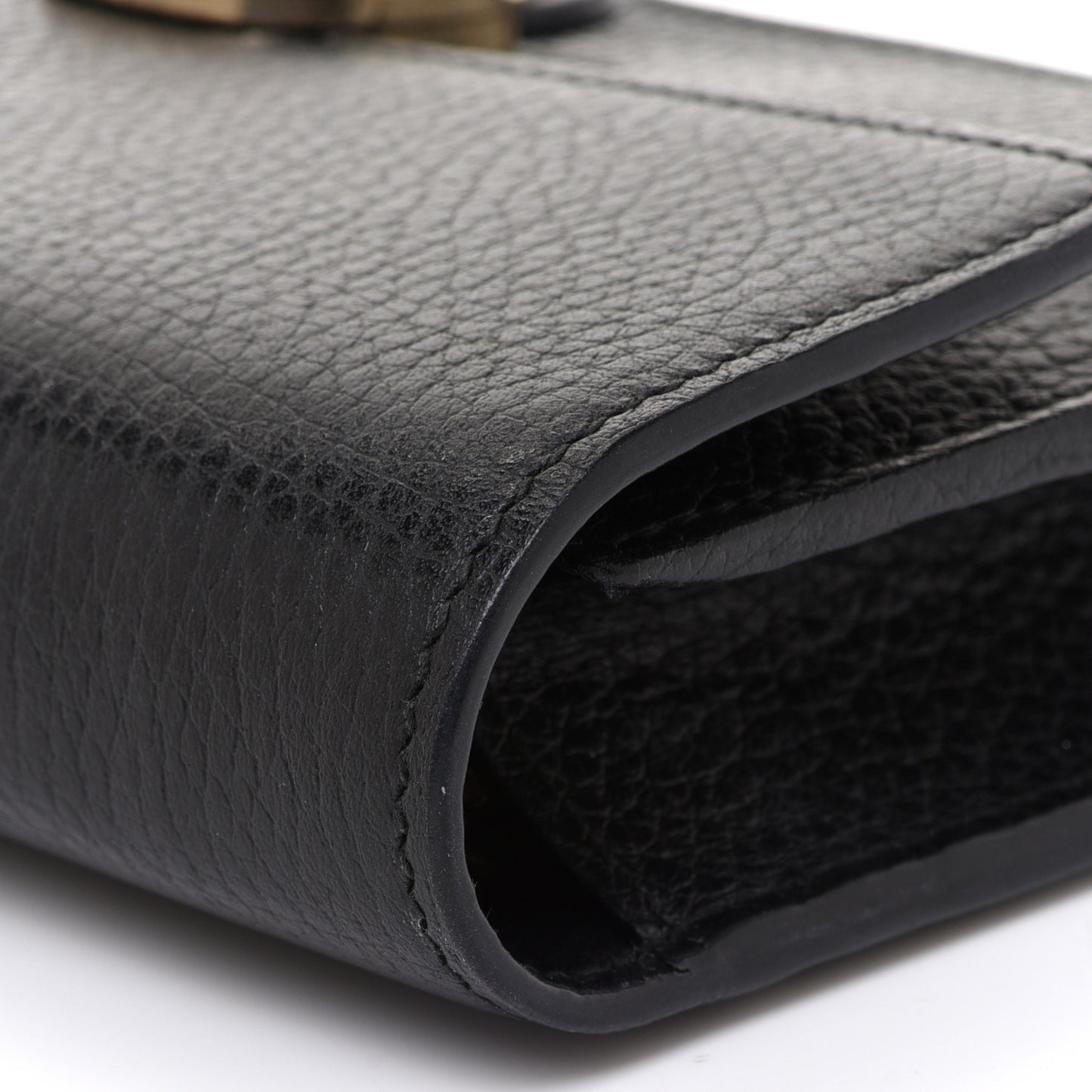 Dollar Calfskin Interlocking G Chain Wallet Black
