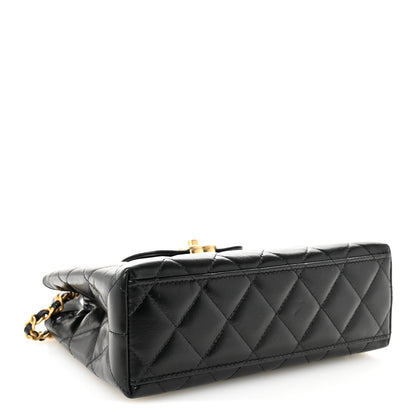 Chanel Shiny Aged Calfskin Quilted Nano Kelly Shopper Black 4 of 10