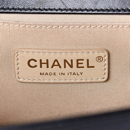 Chanel Calfskin Chevron Quilted Contrast Stitch Medium Boy Flap Black 6 of 12