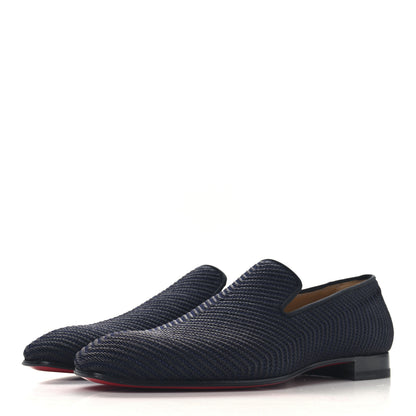 Christian Louboutin Tresse Cruising Mens Dandelion Flat Loafers 43 Black Navy 4 of 9