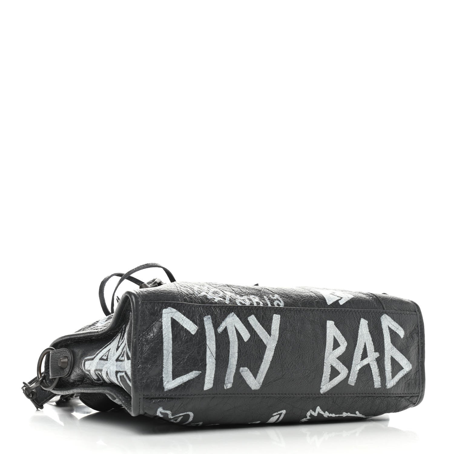 Balenciaga Agneau Arena Graffiti All Over Classic Hardware S City Gris Fossile White 3 of 8
