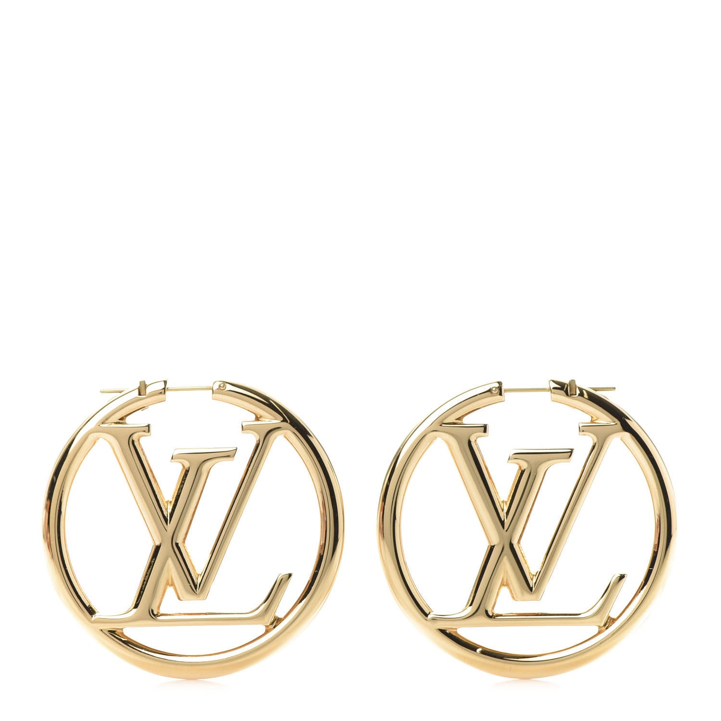 Metal Louise Hoop Earrings Gold
