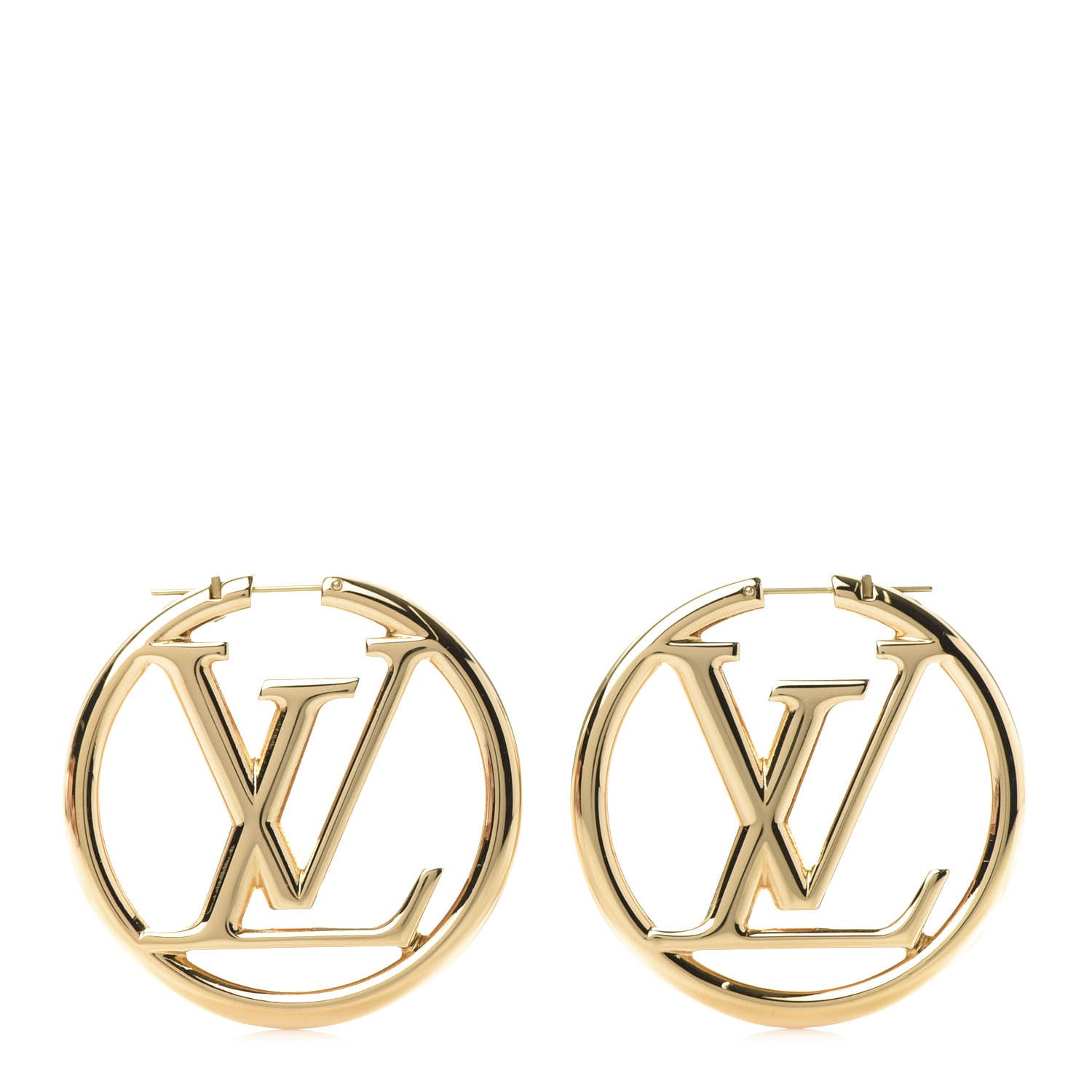 Louis Vuitton Metal Louise Hoop Earrings Gold 1 of 7