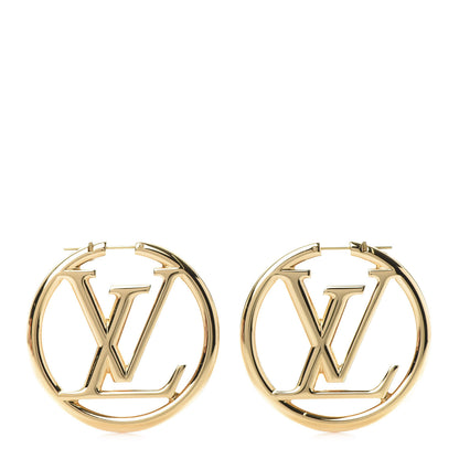 Louis Vuitton Metal Louise Hoop Earrings Gold 1 of 7