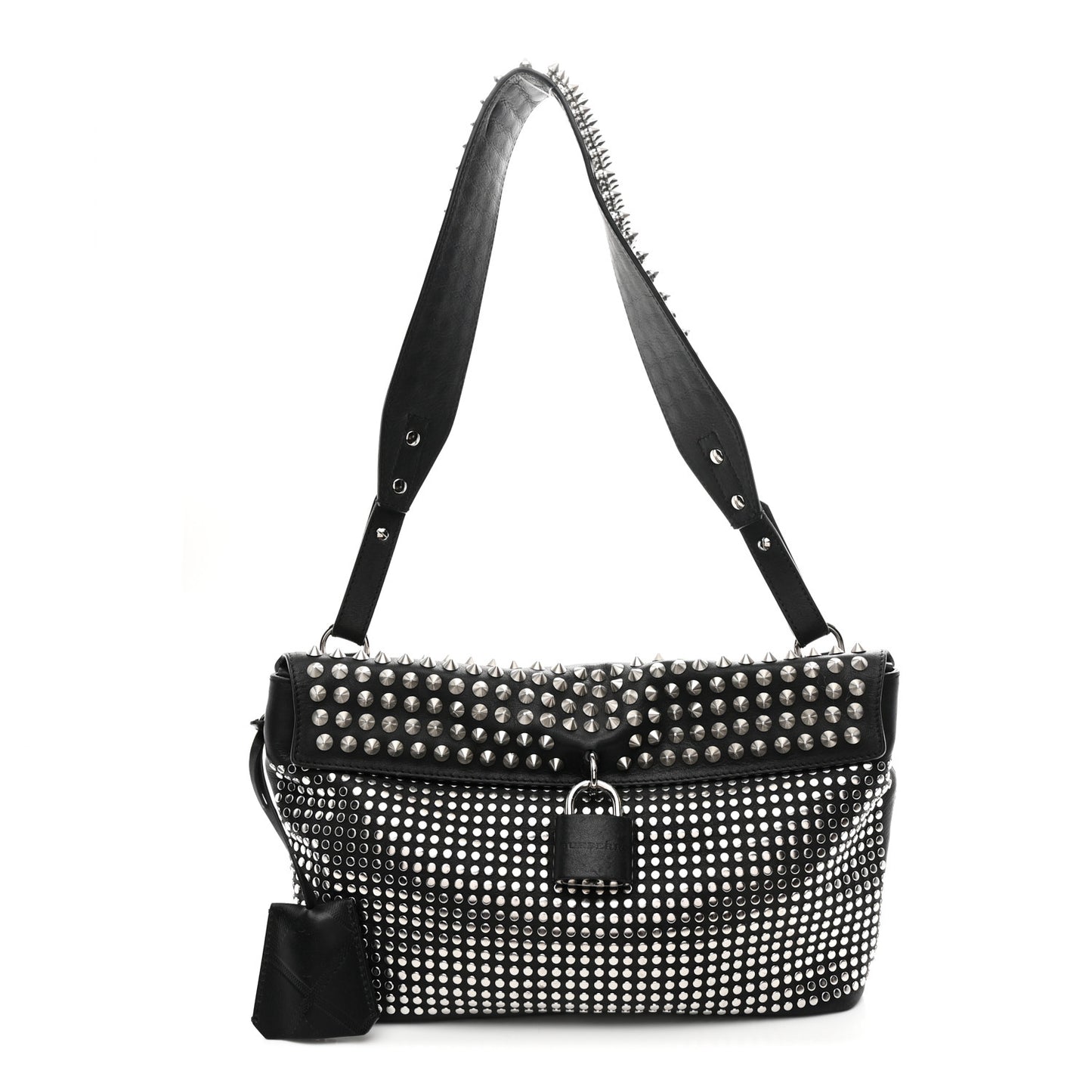 Calfskin Studded Dalston Shoulder Bag Black