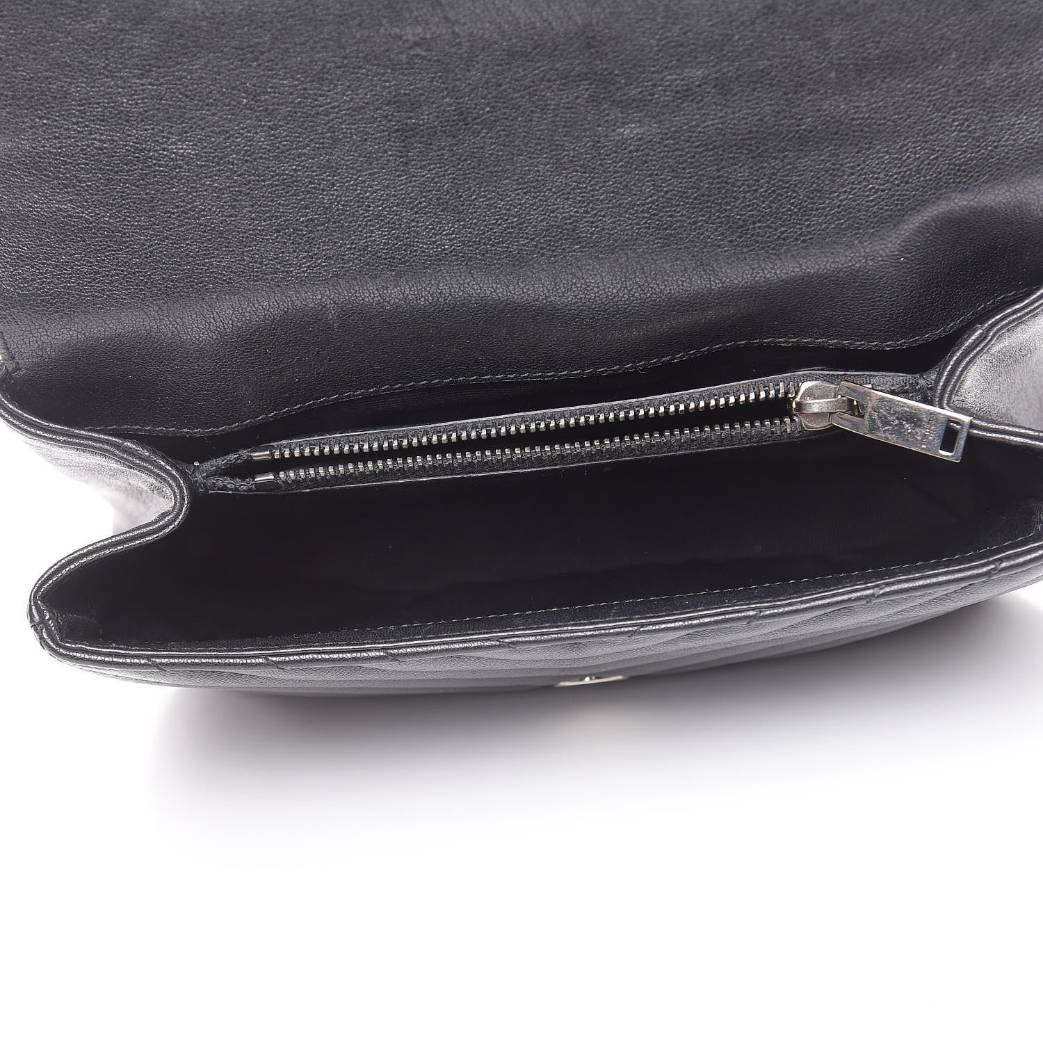 Saint Laurent Sheepskin Matelasse Chevron Monogram Medium College Bag Black 6 of 11