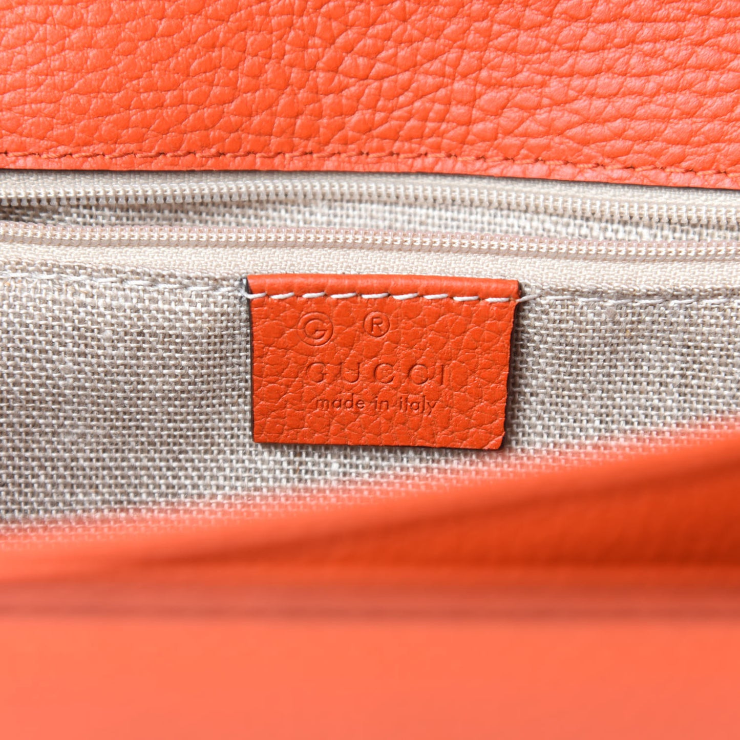 Dollar Calfskin Interlocking G Shoulder Bag Sun Orange