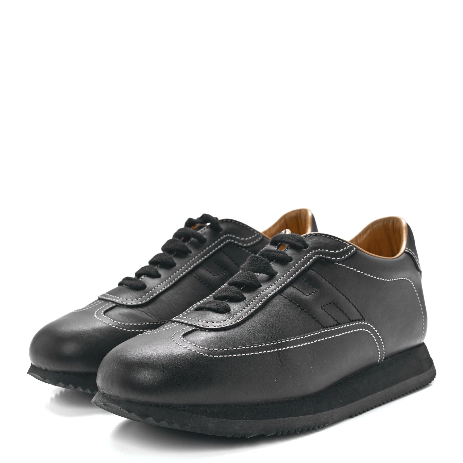 Hermes Calfskin Womens Quick Sneakers 38.5 Black 3 of 9