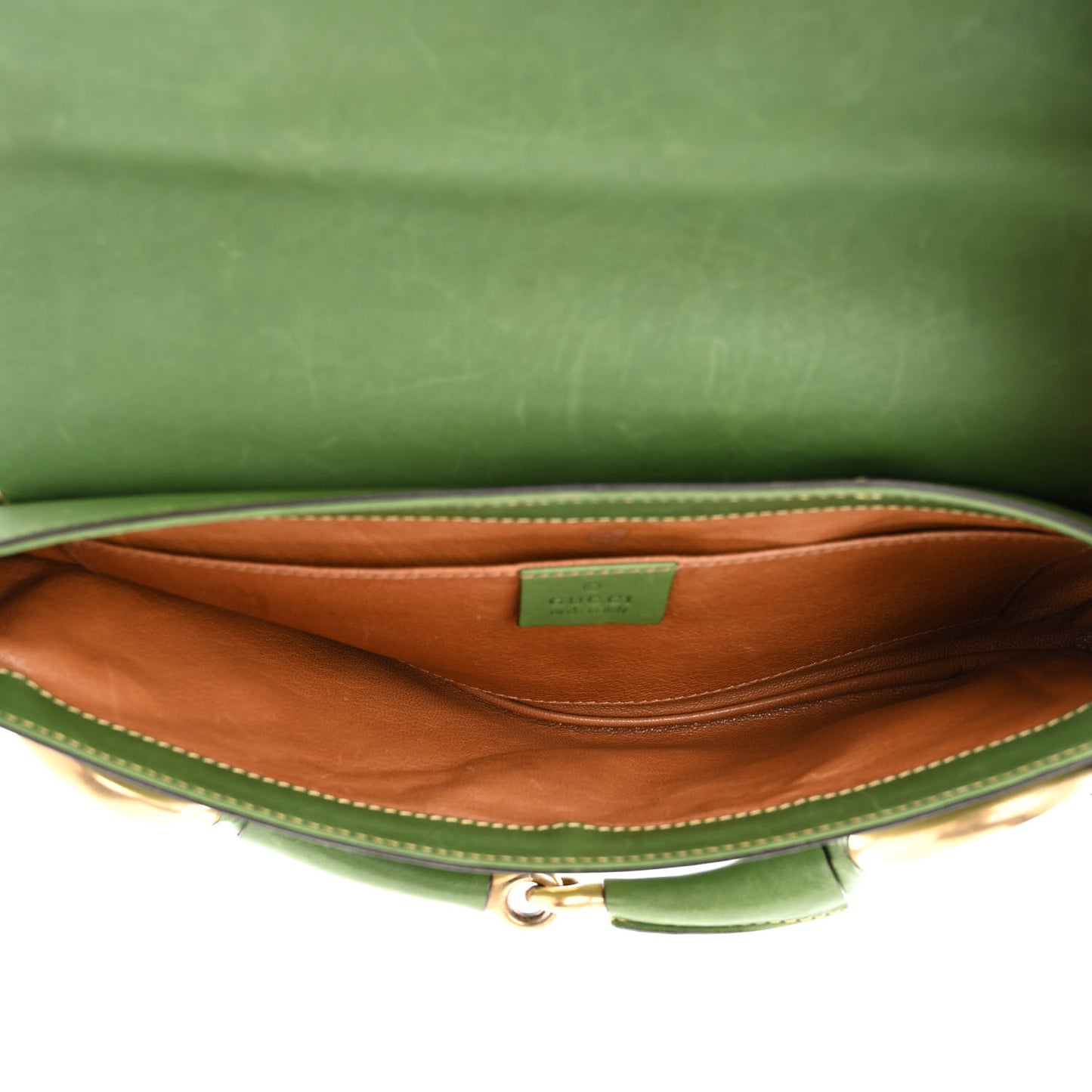 Calfskin Horsebit Chain Clutch Green
