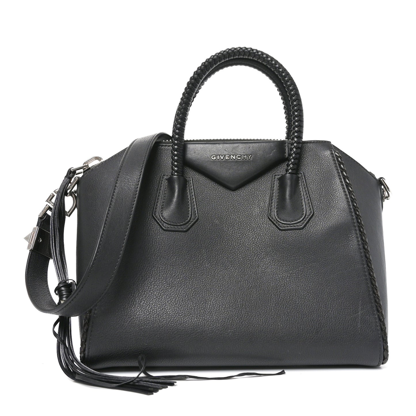 Calfskin Braid Small Antigona Black