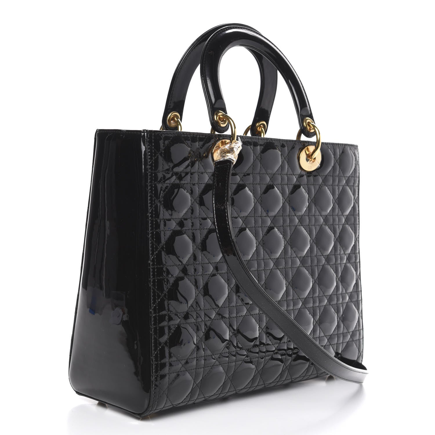 Christian Dior Patent Cannage Large Lady Dior Black 3 of 10