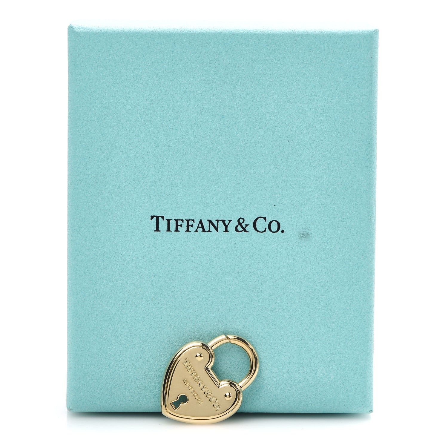 Tiffany 18K Yellow Gold Lock Heart Charm Pendant 4 of 4