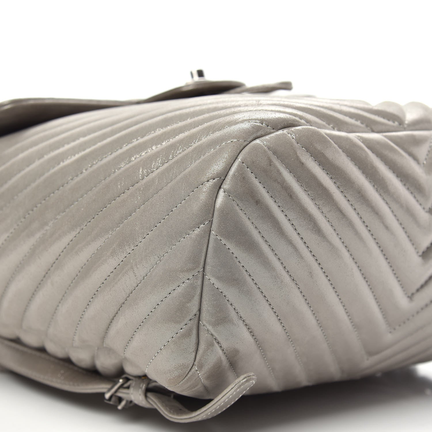 Chanel Metallic Calfskin Chevron Quilted Urban Spirit Backpack Silver 7 of 14