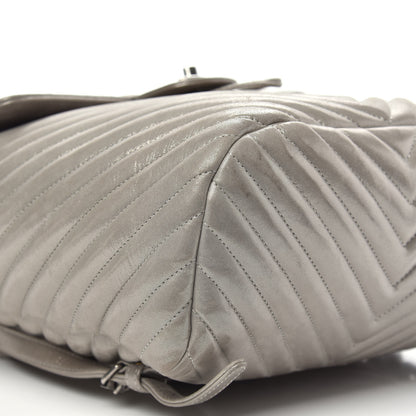 Chanel Metallic Calfskin Chevron Quilted Urban Spirit Backpack Silver 7 of 14