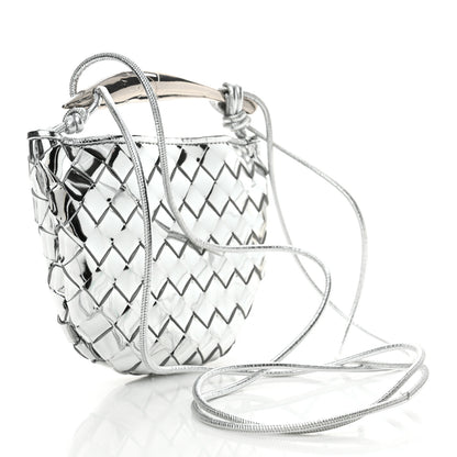 Bottega Veneta Mirror Laminated Nappa Intrecciato Mini Sardine Bag Silver 3 of 10