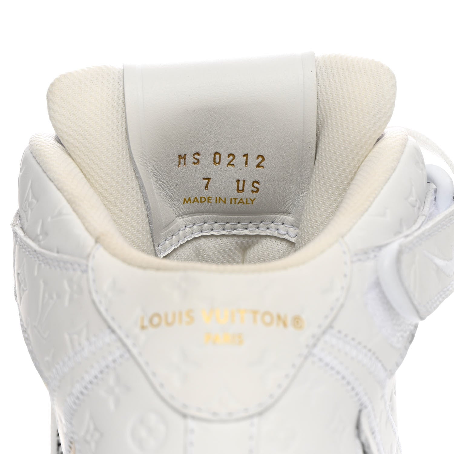 Louis Vuitton X NIKE AIR FORCE 1 Calfskin Monogram Mid Sneakers 7 White 6 of 10