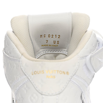Louis Vuitton X NIKE AIR FORCE 1 Calfskin Monogram Mid Sneakers 7 White 6 of 10
