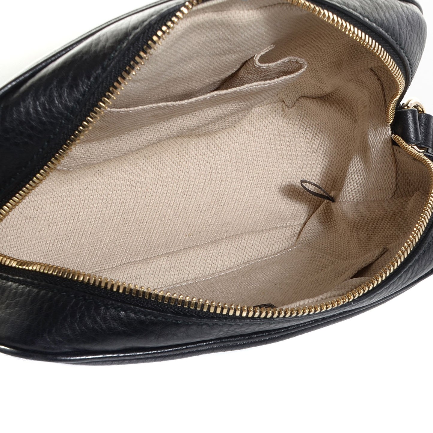 Pebbled Calfskin Small Soho Disco Bag Black
