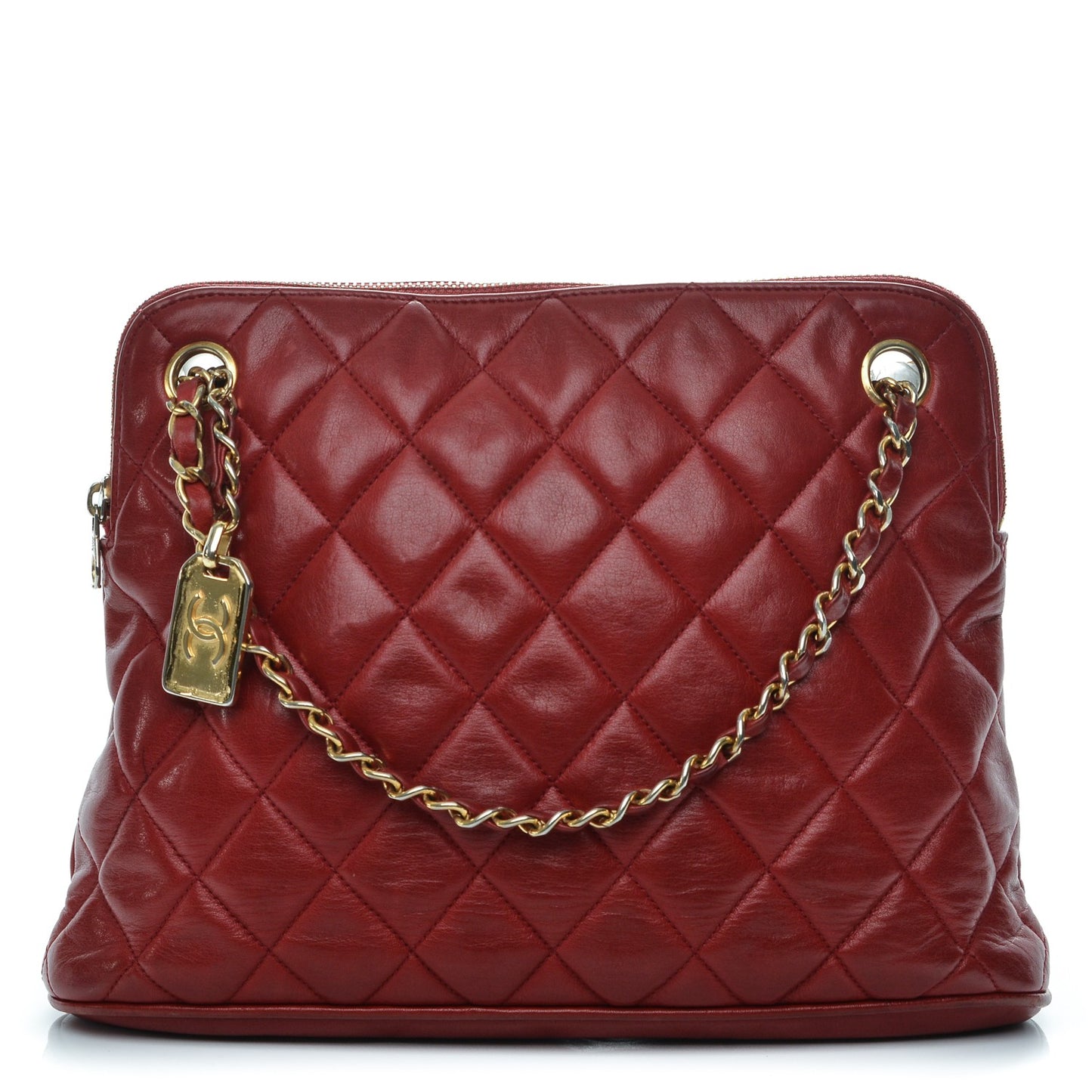 Lambskin Quilted Shoulder Bag Red