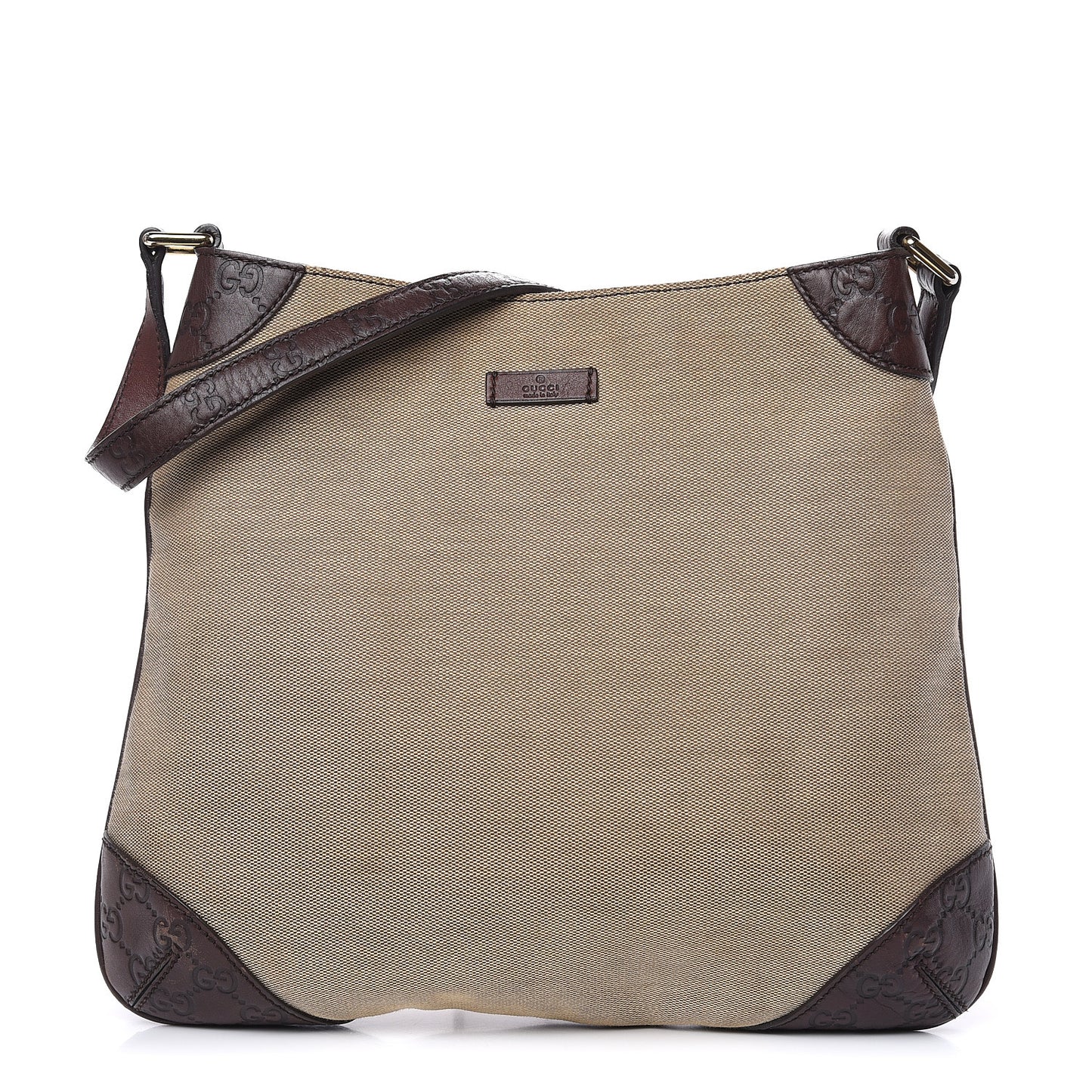 Canvas Signature Hobo Shoulder Bag Dark Brown