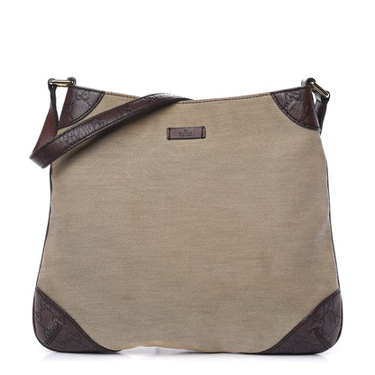 Gucci Canvas Signature Hobo Shoulder Bag Dark Brown 1 of 13